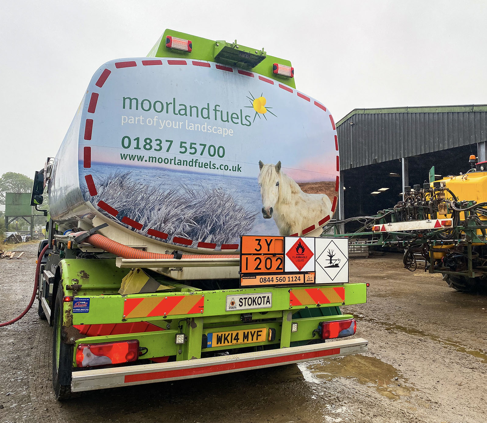 Moorland Fuels tankers on a farm with agri equipment