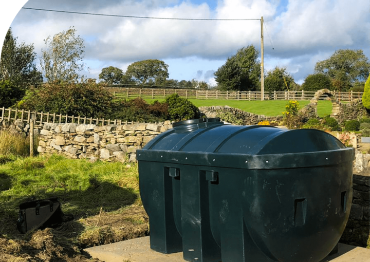 image of a heating oil tank on a sturdy platform