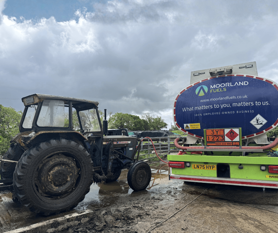 A Moorland Fuels tanker delivering Red Diesel to a local Devonshire Farm.